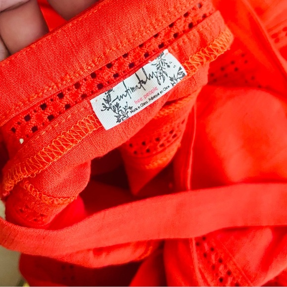 Free People Red Mini Dress | Romantic Boho Festival Summer Chic XS - Picture 6 of 6